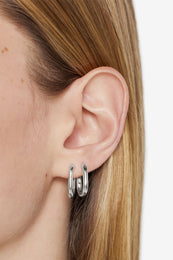 ANINE BING Link Hoop Earrings - Silver