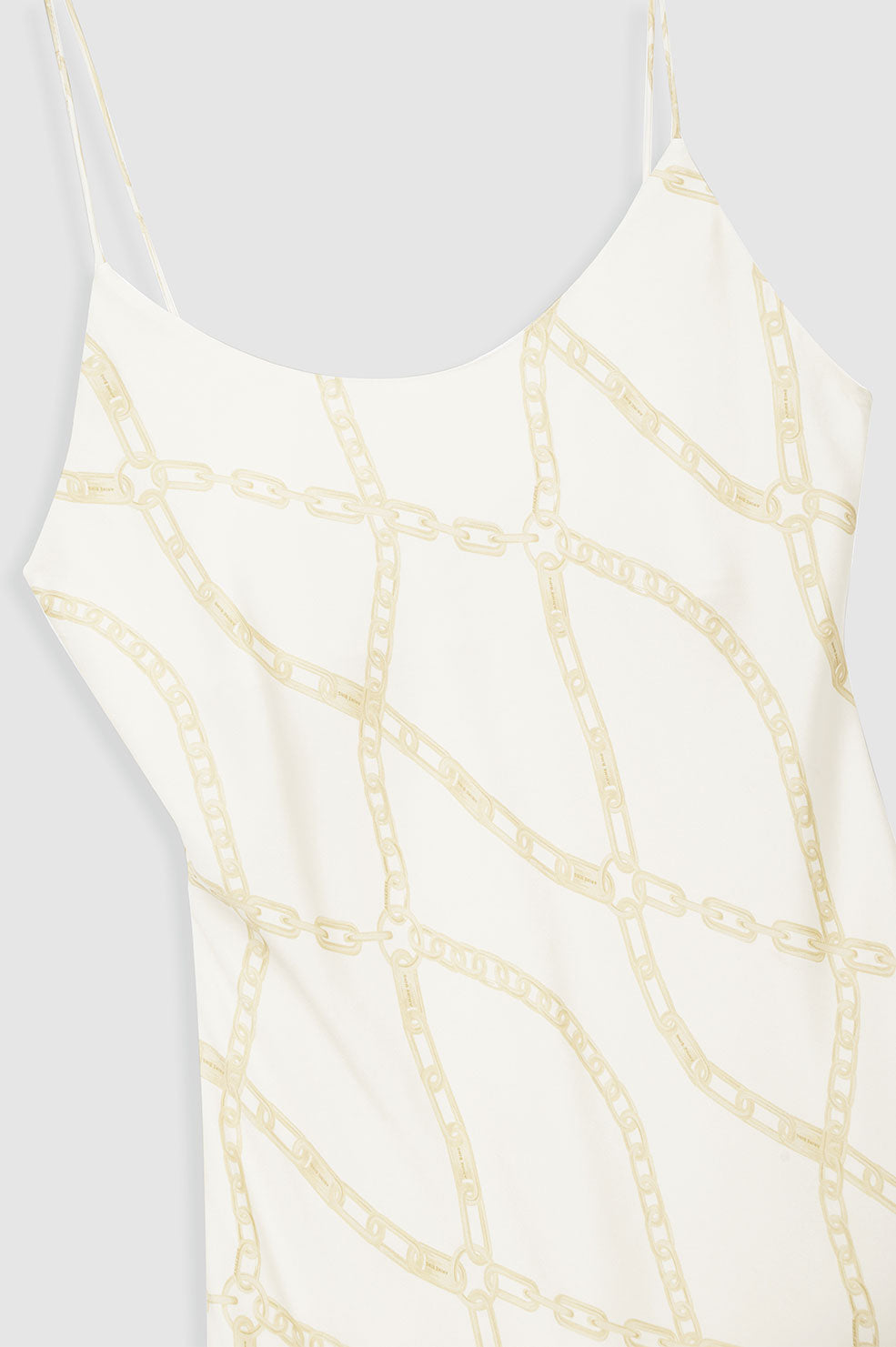 ANINE BING Lisette Slip Dress - Cream And Tan Link Print - Detail View