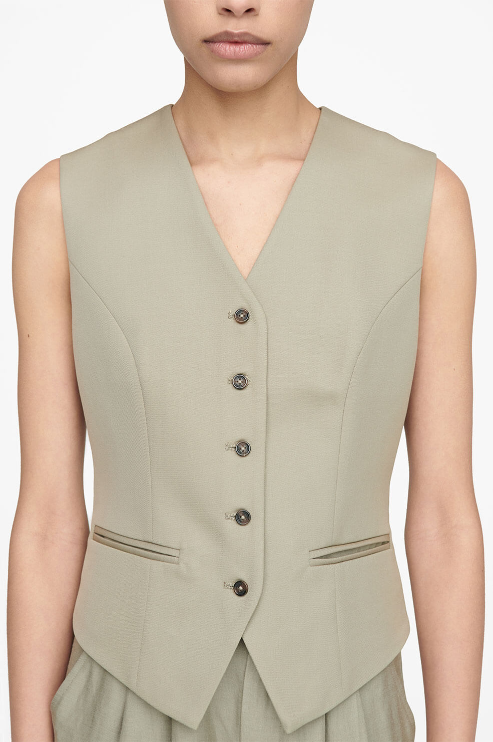 ANINE BING Marina Vest - Green Khaki