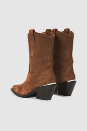 ANINE BING Mid Tania Boots - Toffee Suede - Back Pair View