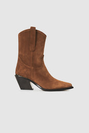 ANINE BING Mid Tania Boots - Toffee Suede - Side Single View
