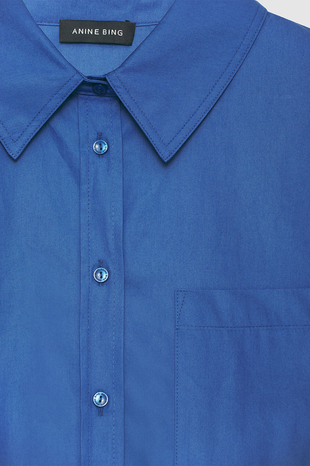 ANINE BING Mika Shirt - Electric Blue - Detail View