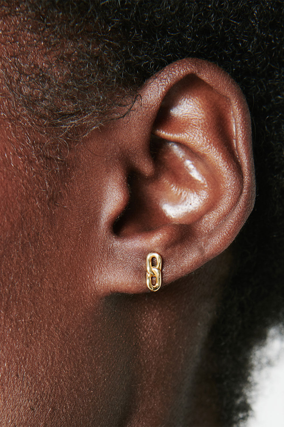 ANINE BING Mini Double Link Stud - Gold
