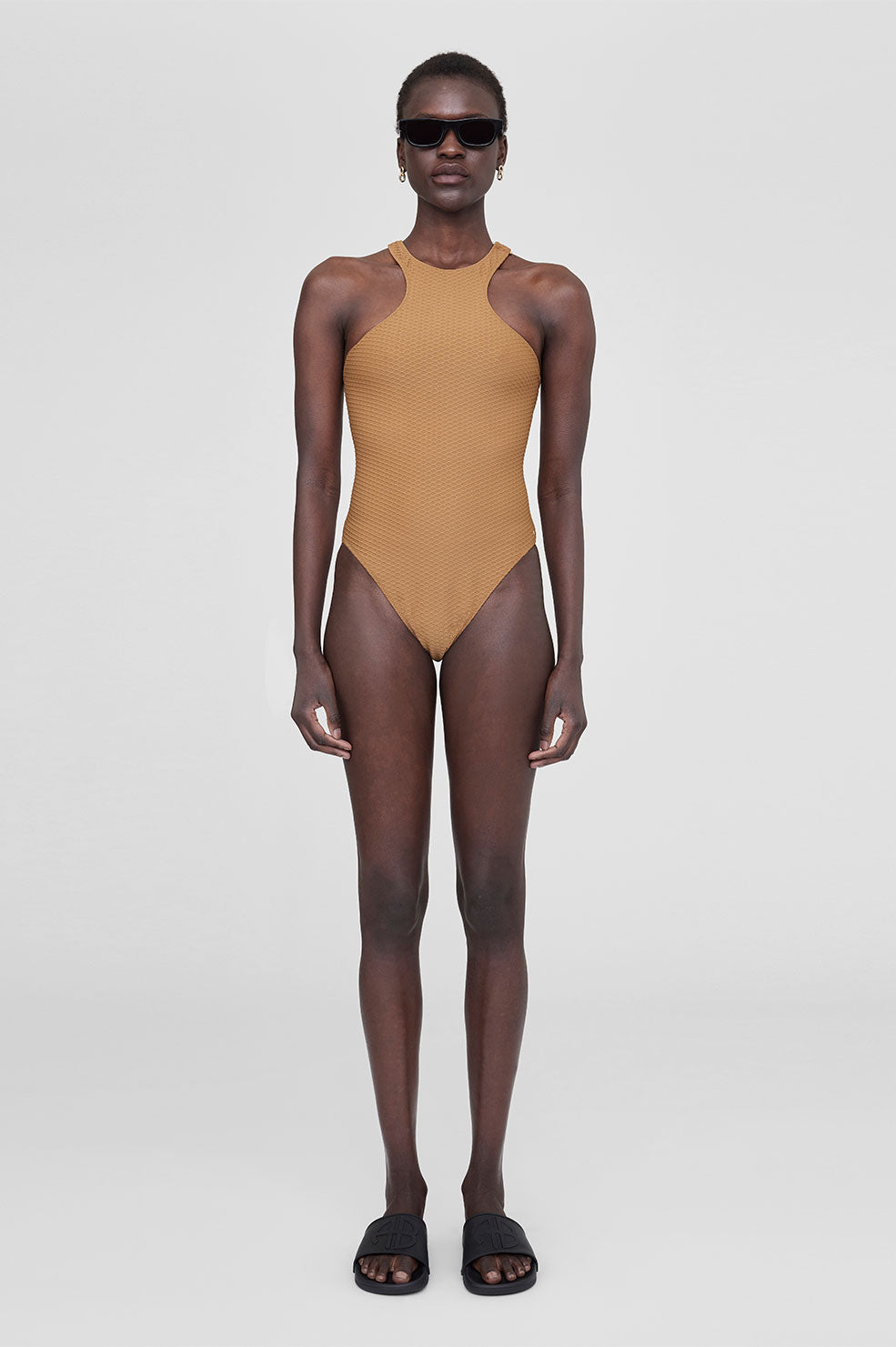 ANINE BING Morgan One Piece - Camel - On Model Front