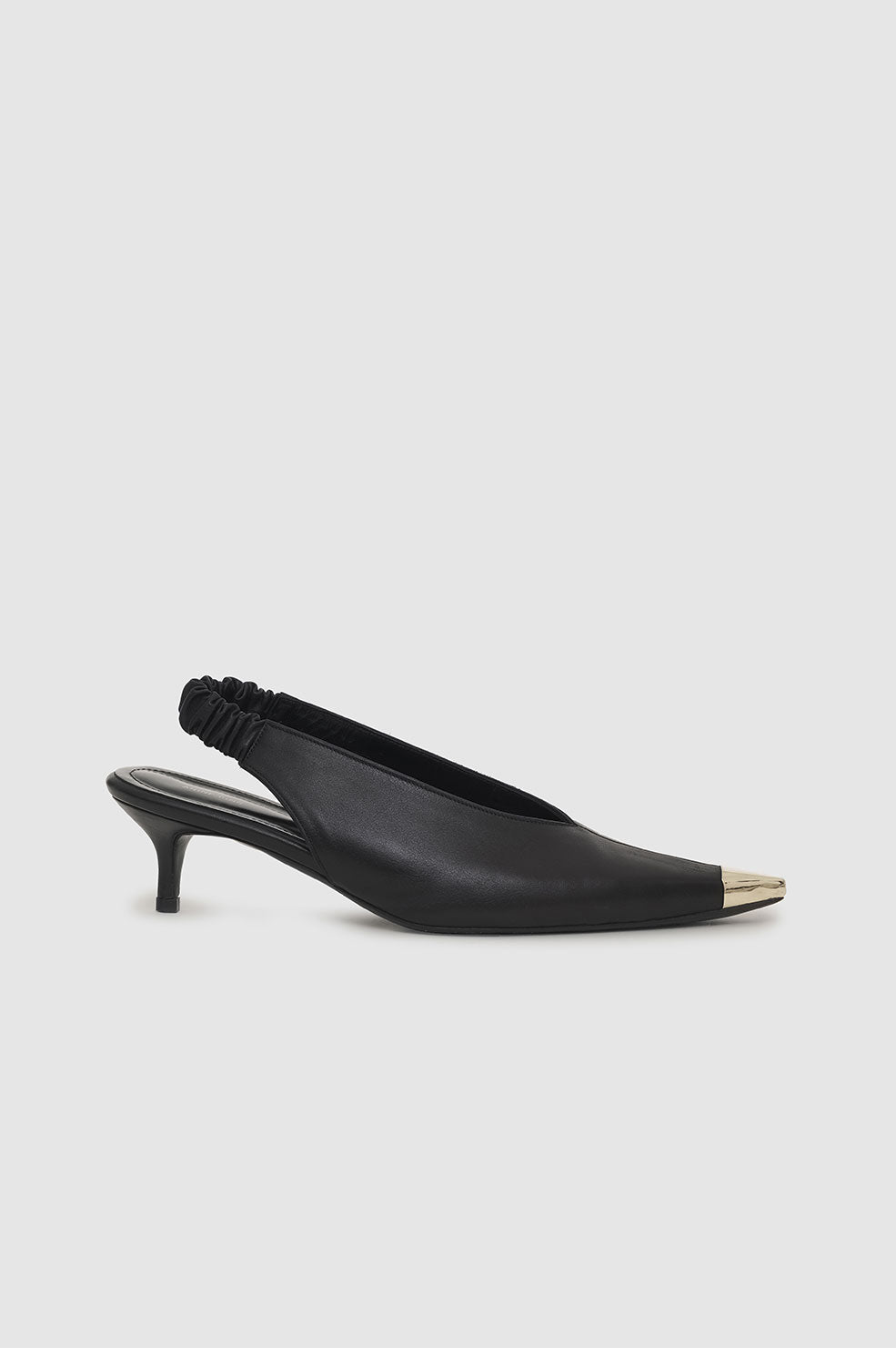 ANINE BING Nina Heels With Metal Toe Cap - Black - Side Single pair