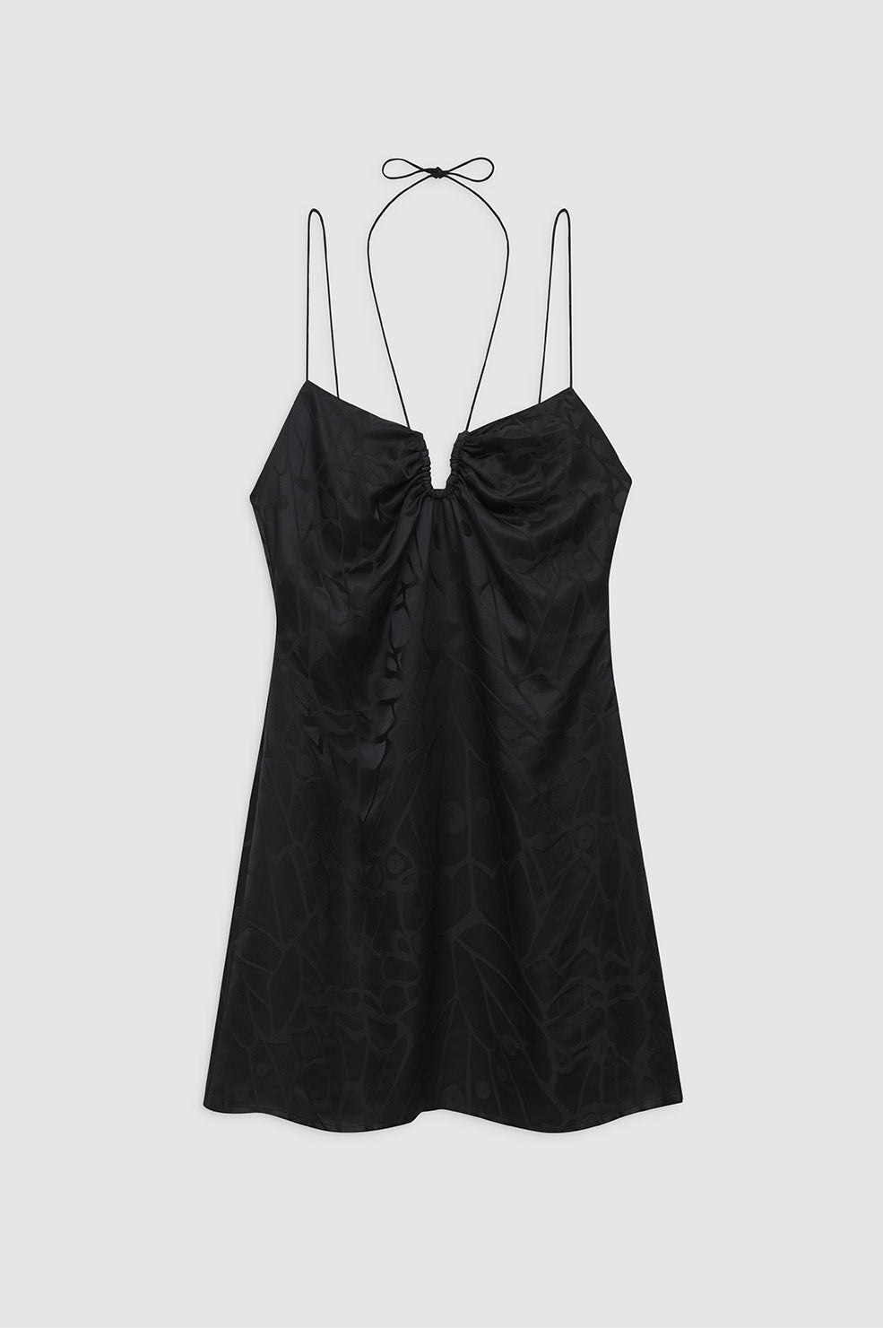 ANINE BING Papillon Dress - Black Butterfly Jacquard - Front View