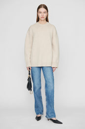 ANINE BING Rosie Cashmere Sweater - Oatmeal - On Model Front