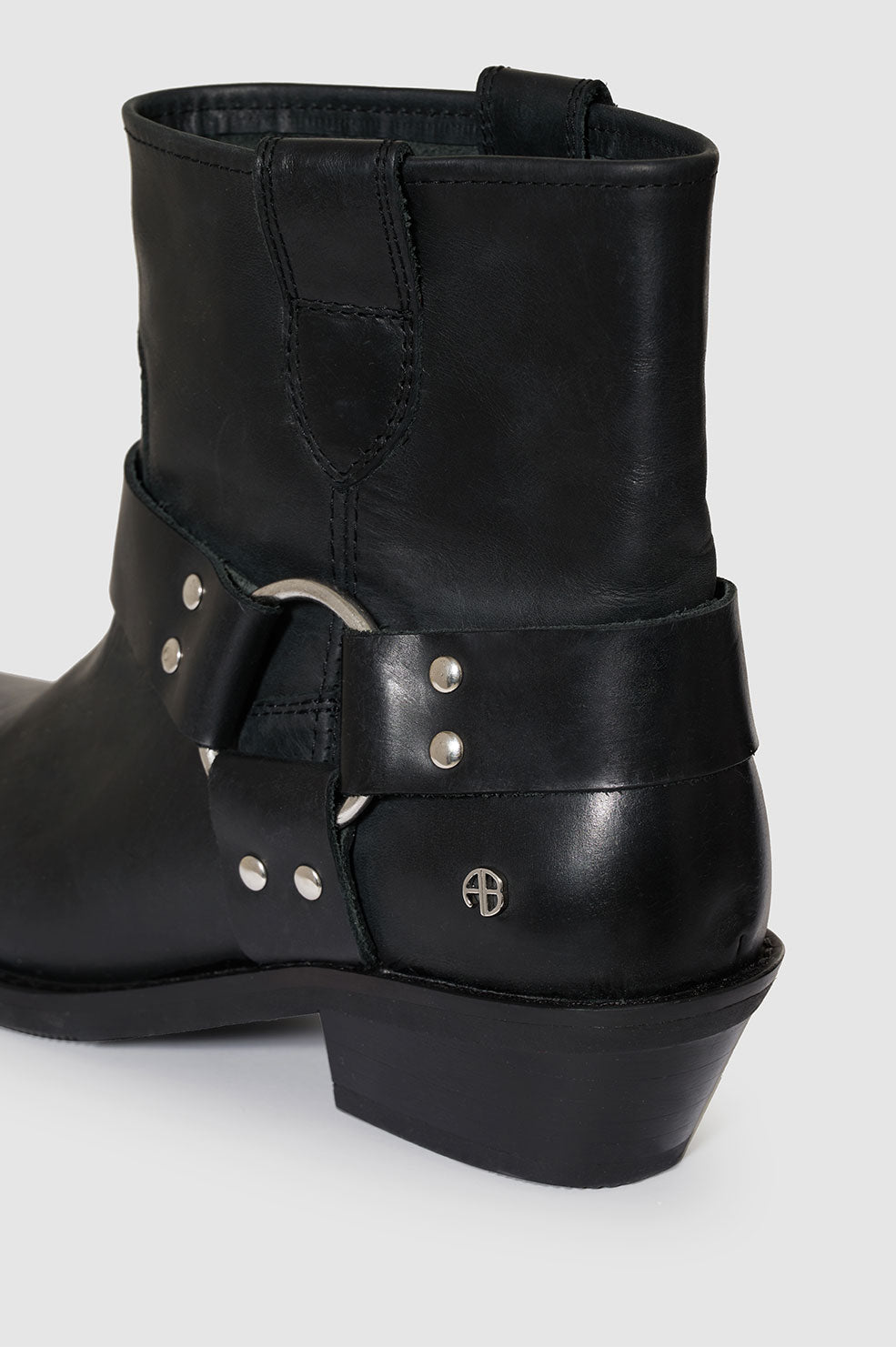 ANINE BING Mid Ryder Boots - Black - Detail View