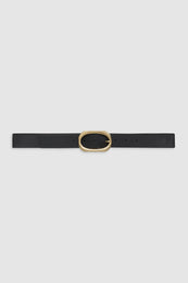 ANINE BING Signature Link Belt - Black - Full Front View
