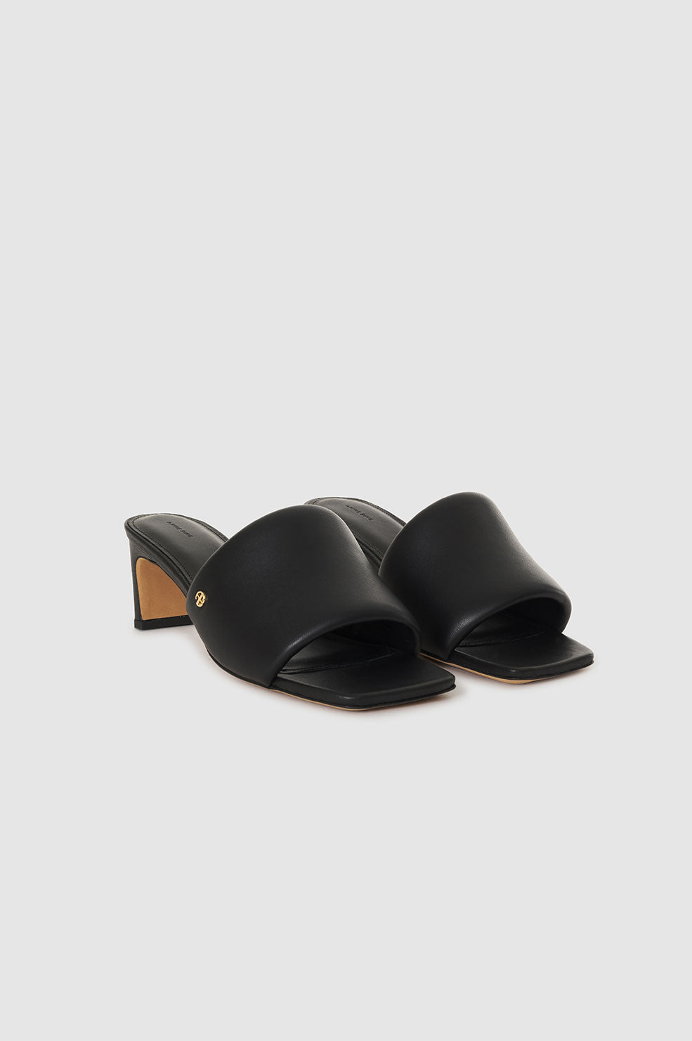 ANINE BING Skyler Sandals - Black - Front Pair View