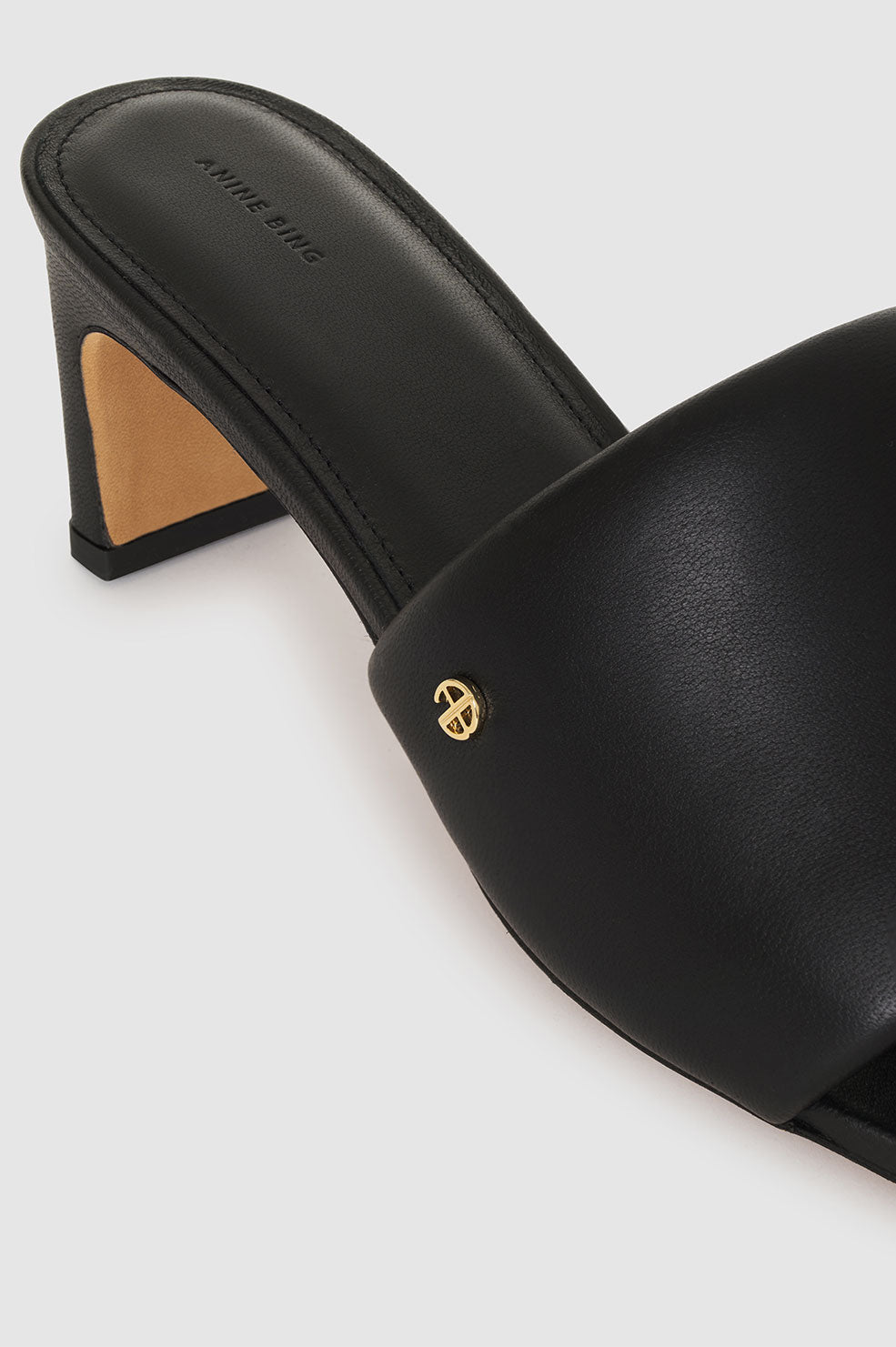 ANINE BING Skyler Sandals - Black - Detail View