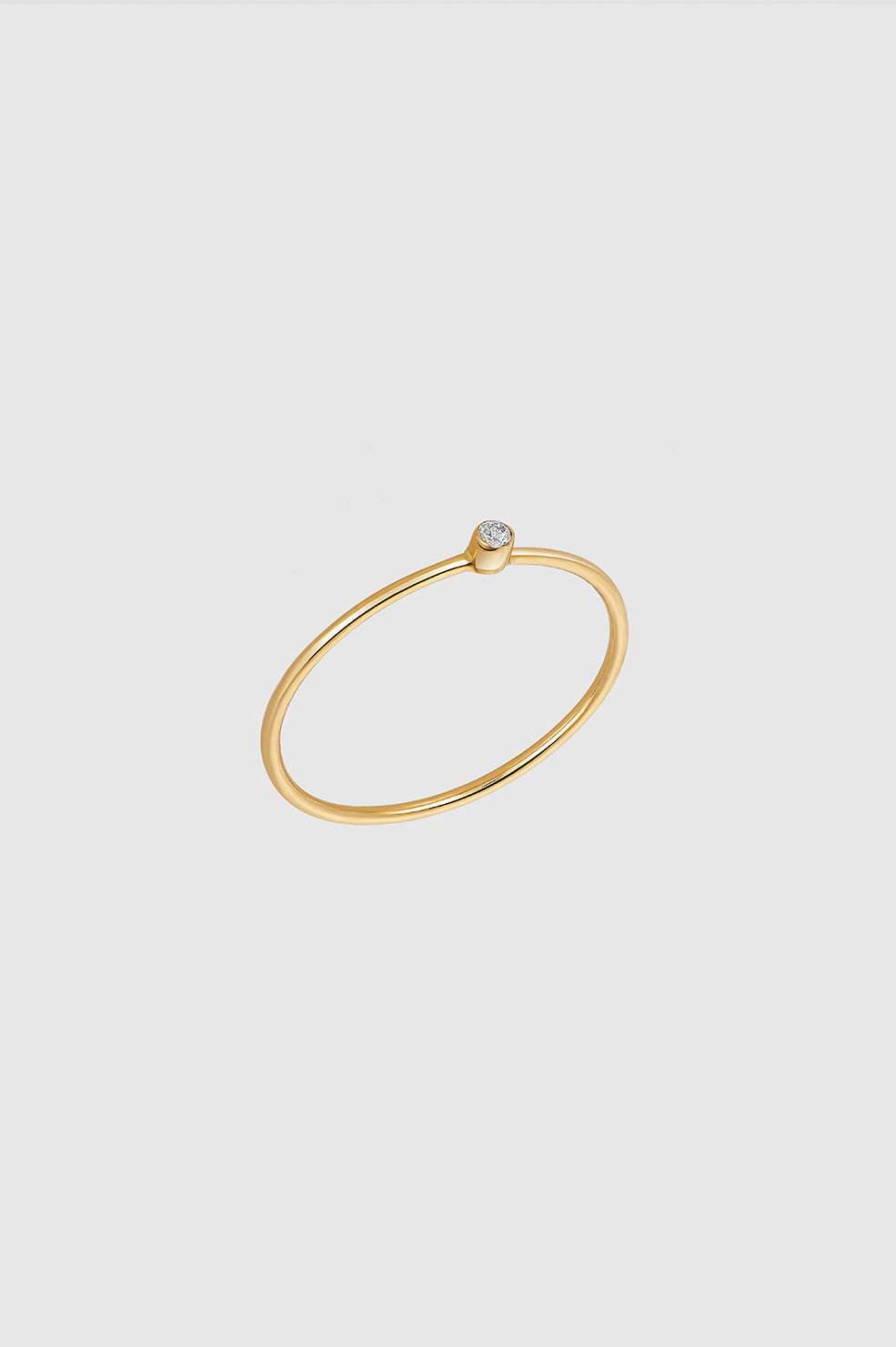 ANINE BING Stacking Ring With Diamond - Gold - Front View