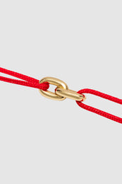 ANINE BING String Link Bracelet - Gold And Red - Detail View