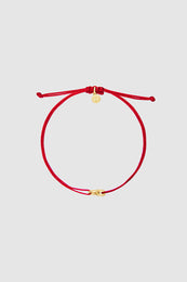 ANINE BING String Link Bracelet - Gold And Red - Front View