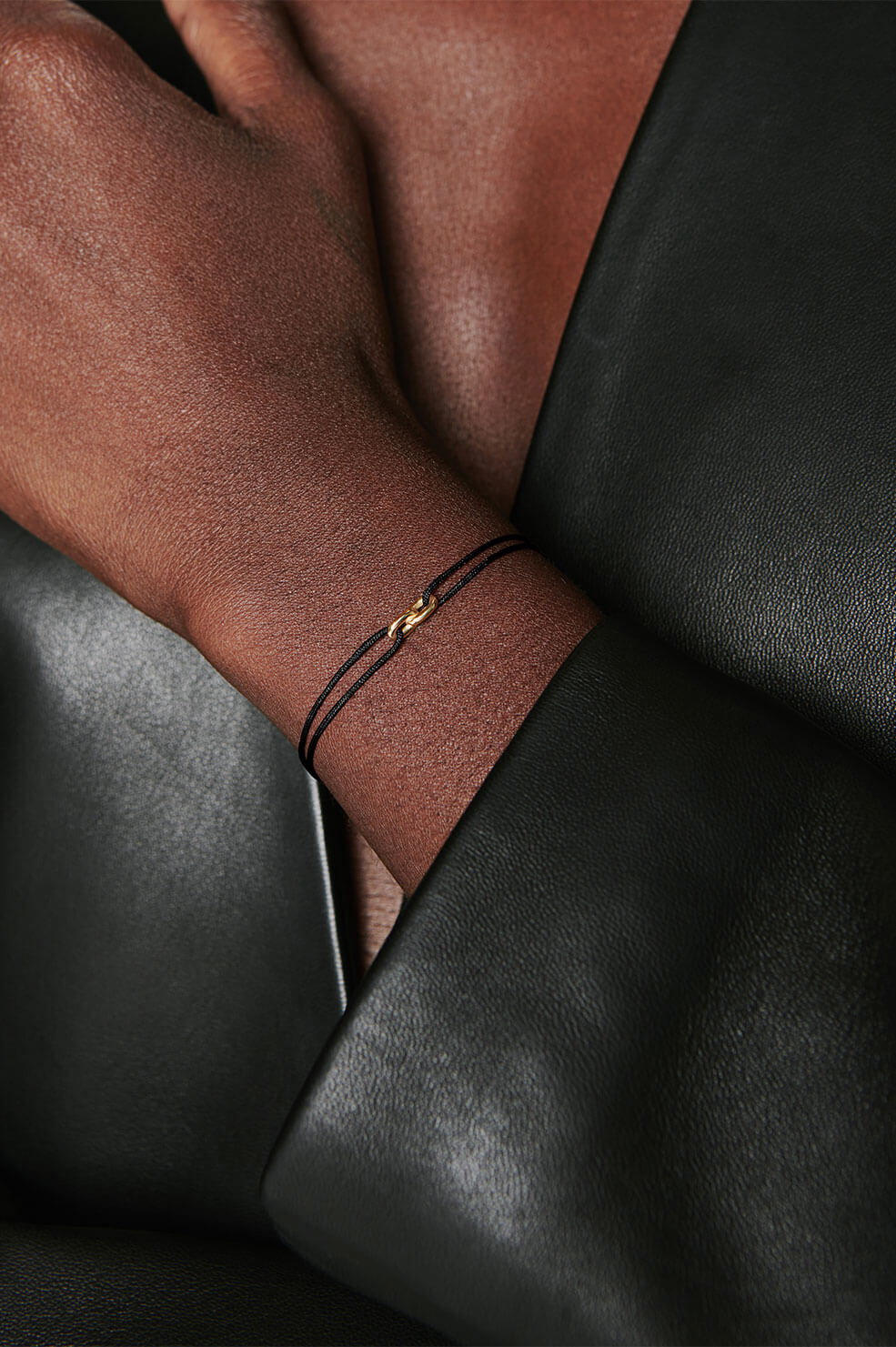 ANINE BING String Link Bracelet - Gold And Black