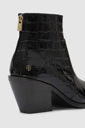 ANINE BING Tania Boots - Black Embossed - Detail View
