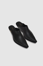 ANINE BING Tania Mules - Black - Front Pair View