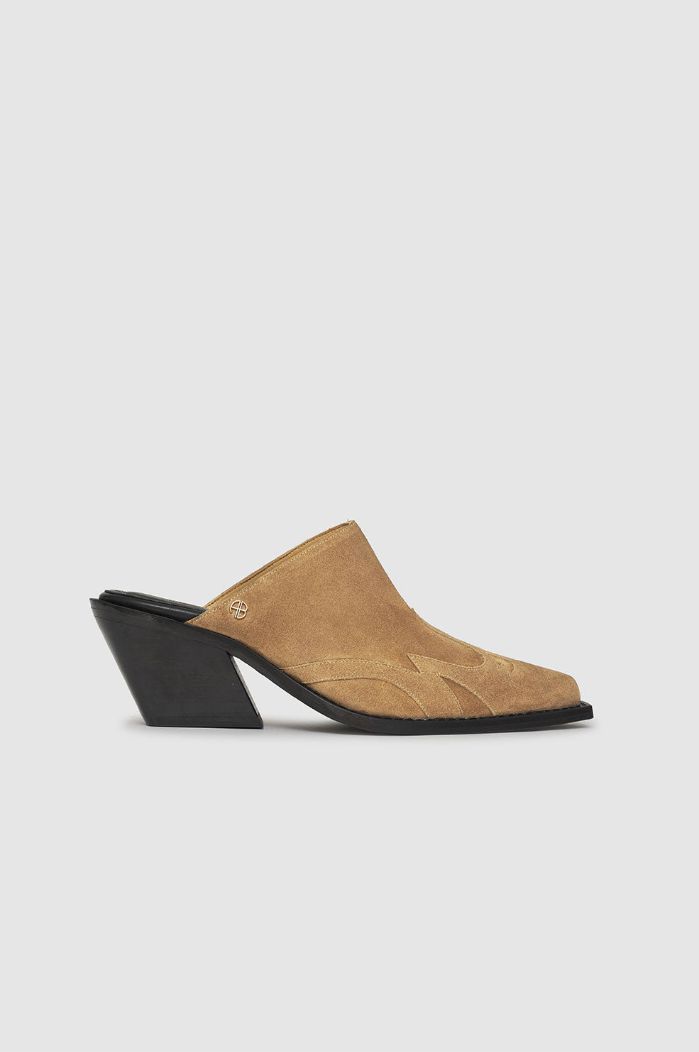 ANINE BING Tania Mules - Camel - Side Single View
