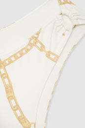 ANINE BING Viv Bikini Bottom - Cream And Tan Link Print - Detail View