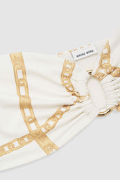 ANINE BING Viv Bikini Bottom - Cream And Tan Link Print - Detail View