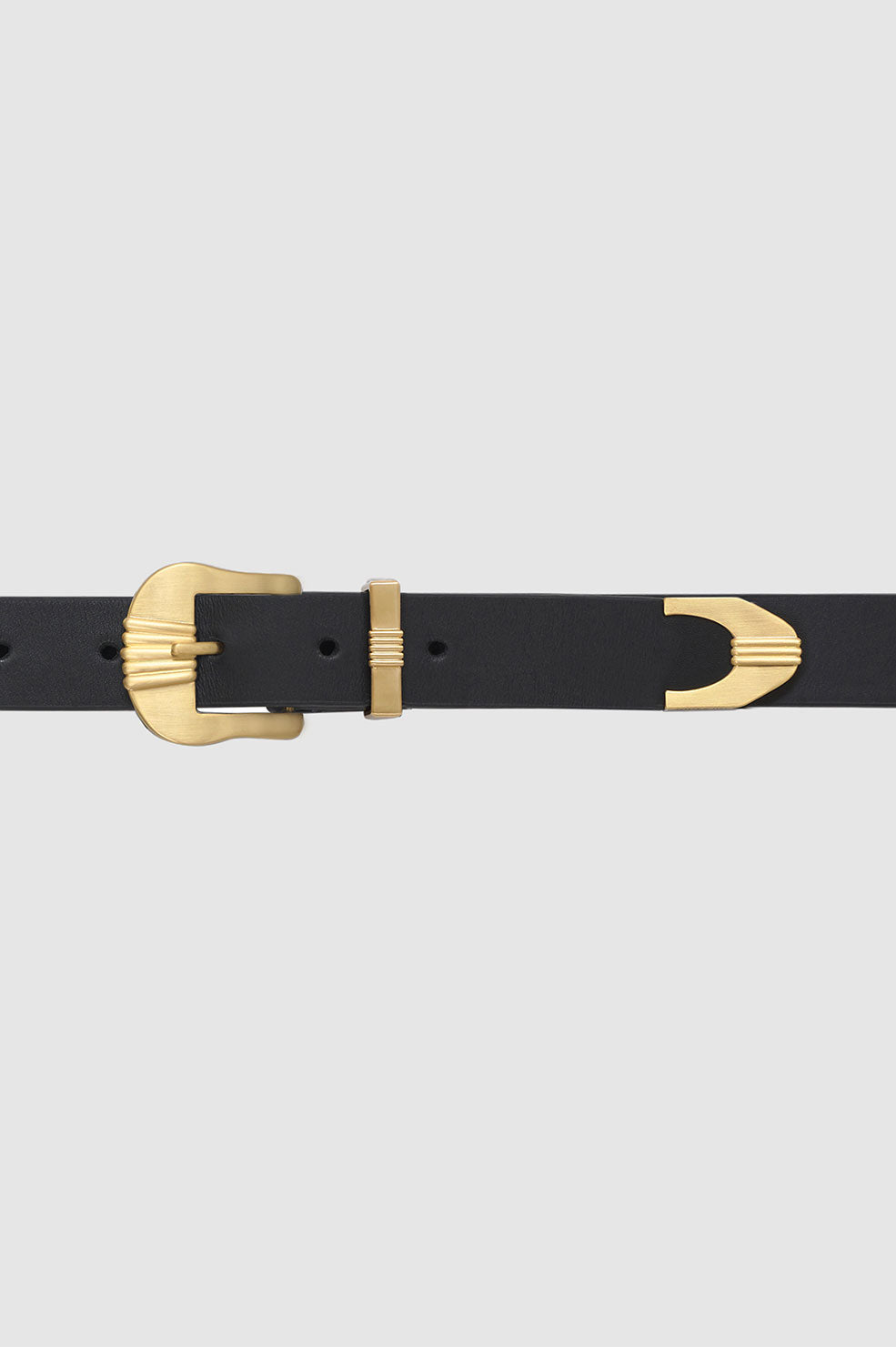 ANINE BING Waylon Belt - Black And Gold - Detail View