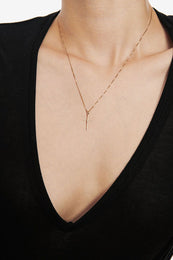 ANINE BING Cross Charm - Gold - On Model View