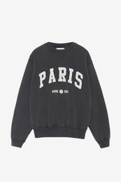 ANINE BING Ramona Sweatshirt University Paris - Washed Black - Front View